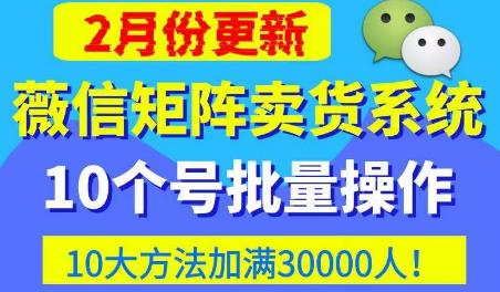 微信矩阵卖货系统,多线程批量养10个微信号,10种加粉落地方法,快速加满3W人卖货!-第一资源库