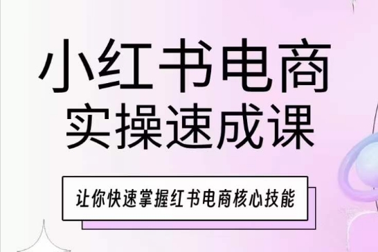 小红书电商实操速成课,让你快速掌握红书电商核心技能-第一资源库