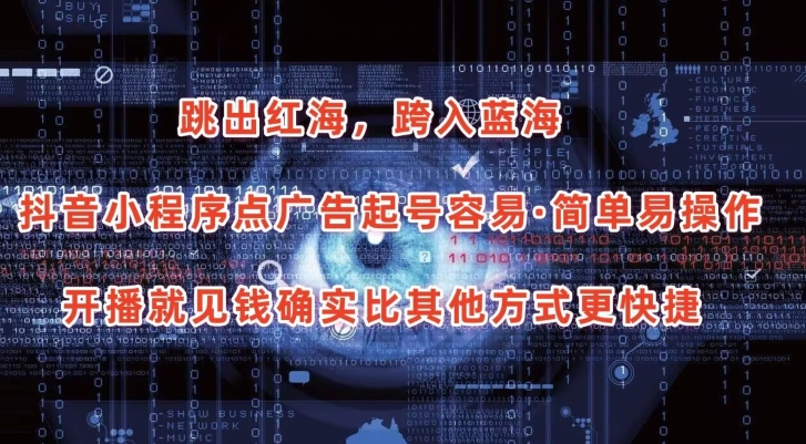抖音小程序点广告项目,起号容易,简单易操作,开播就见有收益【揭秘】-第一资源库