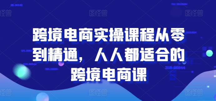 跨境电商实操课程从零到精通，人人都适合的跨境电商课-第一资源库