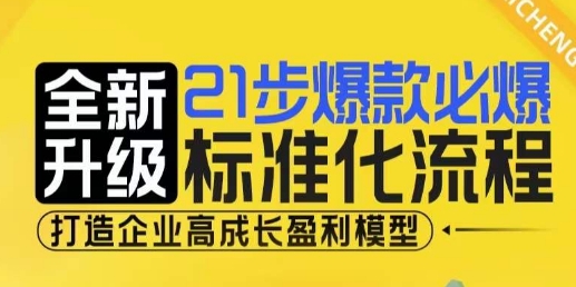 21步爆款必爆标准化流程,全新升级,打造企业高成长盈利模型-第一资源库
