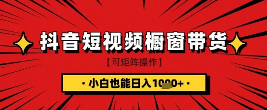 抖音短视频食品橱窗带货，小白轻松上手日入1k+【揭秘】-第一资源库