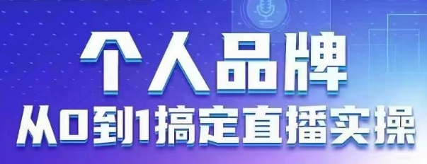 个人品牌:从0到1搞定直播实操,用直播为你的个人品牌赋能,六大实操板块,放大个人影响力-第一资源库