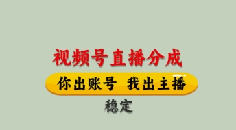 视频号直播分成,全程托管招募,单月轻松变现8k【揭秘】-第一资源库