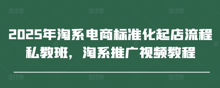 2025年淘系电商标准化起店流程私教班,淘系推广视频教程-第一资源库