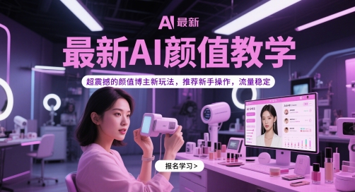 最新AI颜值教学,超震撼的颜值博主新玩法,推荐新手操作,流量稳定-第一资源库