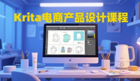 Krita电商产品设计课程,掌握从工具使用到创意落地的全链路设计能力-第一资源库