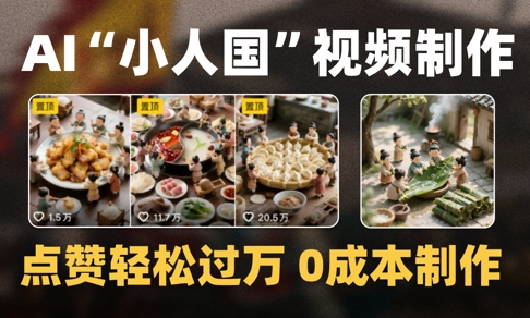 爆款1000W+播放微缩景观迷你小人国AI视频0成本制作全流程教学-第一资源库