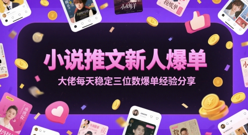 小说推文新人爆单大佬每天稳定三位数爆单经验分享-第一资源库