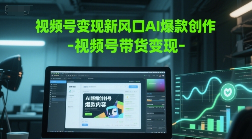 视频号变现新风口AI爆款创作-视频号带货变现-第一资源库