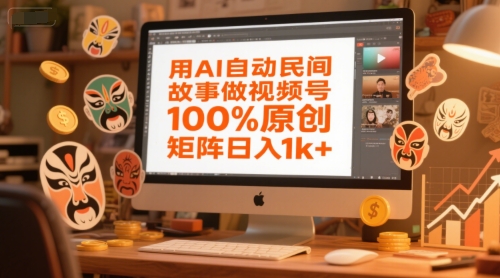 用AI自动民间故事做视频号,100%原创,矩阵日入1k+-第一资源库