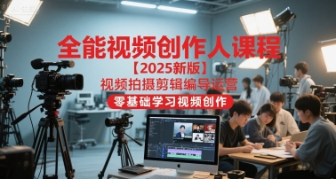 全能视频创作人课程【2025新版】视频拍摄剪辑编导运营，零基础学习视频创作-第一资源库