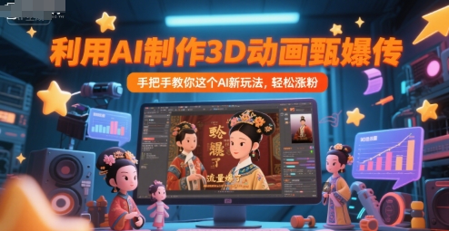 利用AI制作3D动画甄嬛传，流量爆了，手把手教你这个AI新玩法，轻松涨粉-第一资源库
