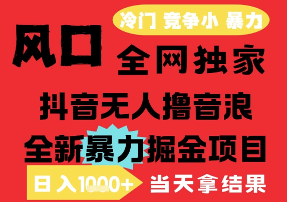 25年6月高爆抖音无人直播最新撸音浪掘金项目,解放双手小白可做,无脑日入1k+,门槛低【揭秘】-第一资源库