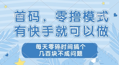 首码零撸项目,有快手就可以做,每天业务时间搞个几张不是问题【揭秘】-第一资源库