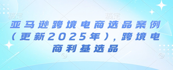 亚马逊跨境电商选品案例(更新2025年7月),跨境电商利基选品-第一资源库