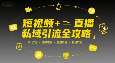 短视频+直播私域引流全攻略,IP打造 +视频引流 +直播引流 +私域沉淀-第一资源库