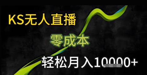 KS无人直播25年最新玩法，只需一部手机，轻松月入1W+【揭秘】-第一资源库