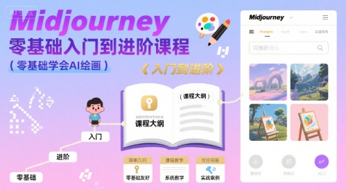 midjourney零基础入门到进阶课程,零基础学会AI绘画-第一资源库