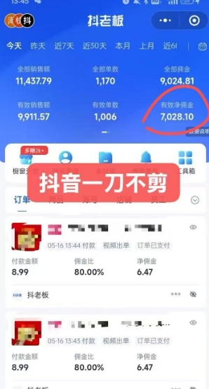 抖音短视频一刀不剪带货,不剪辑,不直播,每天发个视频,等着出单获取带货佣金-第一资源库