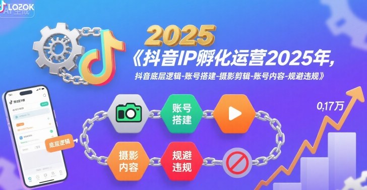抖音IP孵化运营2025年,抖音底层逻辑-账号搭建-摄影剪辑-账号内容-规避违规-第一资源库