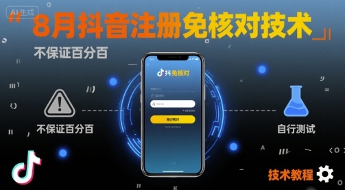 8月抖音注册免核对技术，不保证百分百，自测-第一资源库