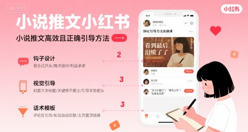 小说推文小红书高转化引导方法实操课,小说推文高效且正确引导方法-第一资源库