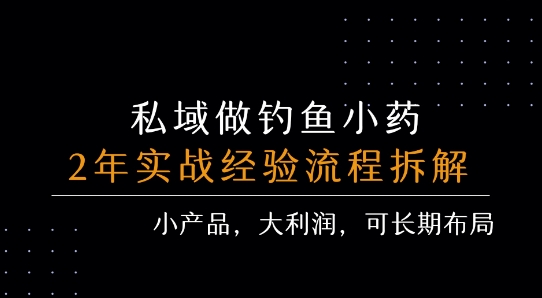 私域做钓鱼小药 每单利润3张+ 详细流程拆解-第一资源库