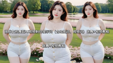 微胖女孩舞蹈AI视频制作提示词(含绘图词、视频词) 跳舞+视频教程-第一资源库