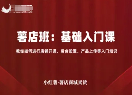 小红薯薯店商城卖货，基础入门课，教你如何进行店铺开通、后台设置、产品上传等入门知识-第一资源库