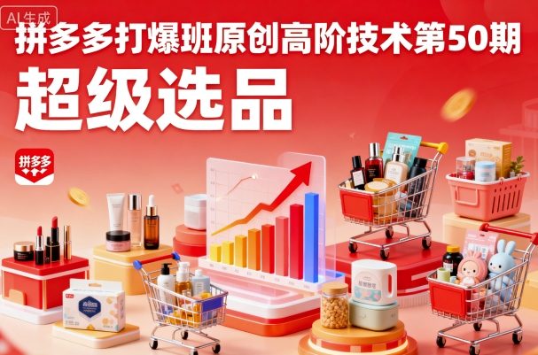 拼多多打爆班原创高阶技术第50期,超级选品-第一资源库