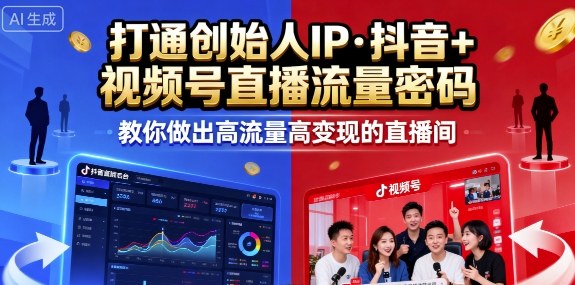 25年直播9-10两期线下课,打通创始人IP,抖音+视频号直播流量密码,教你做出高流量高变现的直播间-第一资源库