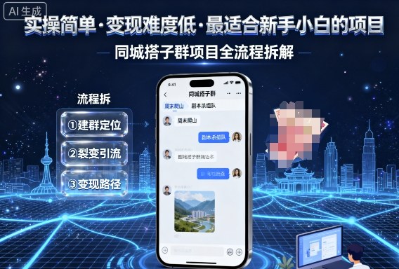实操简单,变现难度低,最适合新手小白做的项目,每天轻松收入3张,同城搭子群项目全流程拆解-第一资源库
