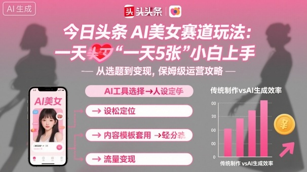 今日头条AI美女赛道玩法，一天轻松5张，小白轻松上手-第一资源库