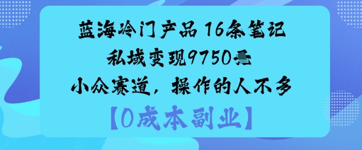 蓝海冷门产品：16条笔记私域变现9750米小众赛道，操作的人不多-第一资源库