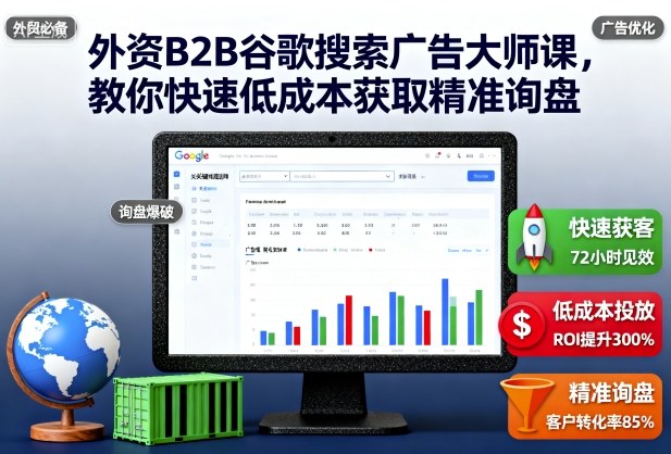 外资B2B谷歌搜索广告大师课,教你快速低成本获取精准询盘-第一资源库