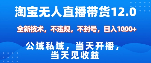 淘宝无人直播12.0,公域私域技术,不封号,不违规布局双十一流量风口,日入1k(独家技术)【揭秘】-第一资源库