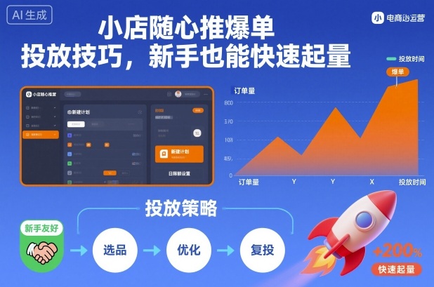 小店随心推爆单投放技巧,新手也能快速起量-第一资源库