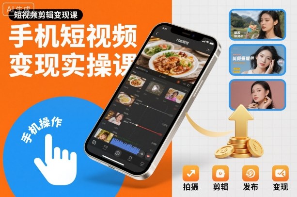 手机短视频变现实操课,短视频剪辑变现课-第一资源库