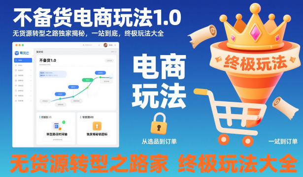 不备货电商玩法1.0,无货源转型之路独家揭秘,一站到底,终极玩法大全-第一资源库