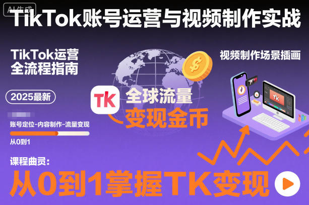 2025最新TikTok账号运营与视频制作实战全流程，从0到1掌握TK变现（含11月最新TK搬运技术）-第一资源库
