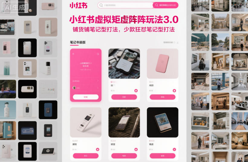 小红书虚拟矩阵玩法3.0，铺货铺笔记型打法，少款狂怼笔记型打法-第一资源库