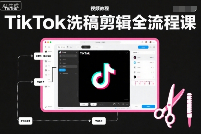 TikTok洗稿剪辑全流程课,PR洗稿剪辑全流程,TK洗稿运营课-第一资源库