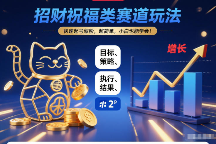 招财祝福类赛道玩法,快速起号涨粉,超简单,小白也能学会!-第一资源库