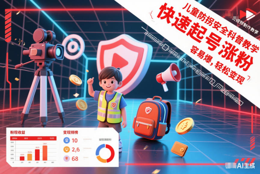 儿童防拐安全科普知识视频制作教学，快速起号涨粉，容易爆，轻松变现-第一资源库