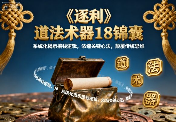 《逐利》道法术器18锦囊，系统化揭示搞钱逻辑，浓缩关键心法，颠覆传统思维（更新）-第一资源库
