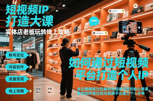 短视频ip打造大课,实体店老板玩转线上攻略-第一资源库