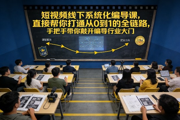 短视频线下系统化编导课,直接帮你打通从0到1的全链路,手把手带你敲开编导行业大门-第一资源库