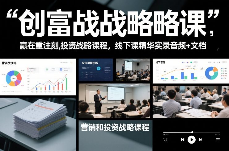 创富战略课，赢在重注时刻，营销和投资战略课程，线下课精华实录音频+文档-第一资源库