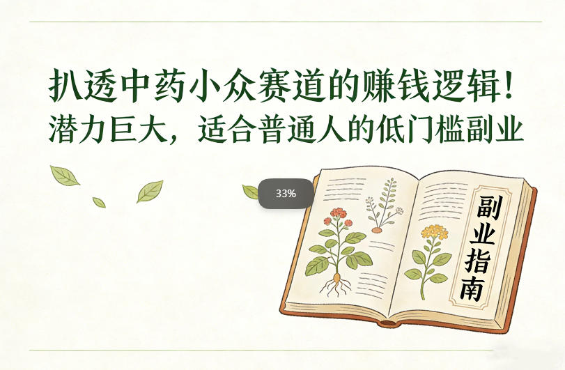 扒透中药小众赛道的賺米逻辑，潜力巨大，适合普通人的低门槛副业-第一资源库